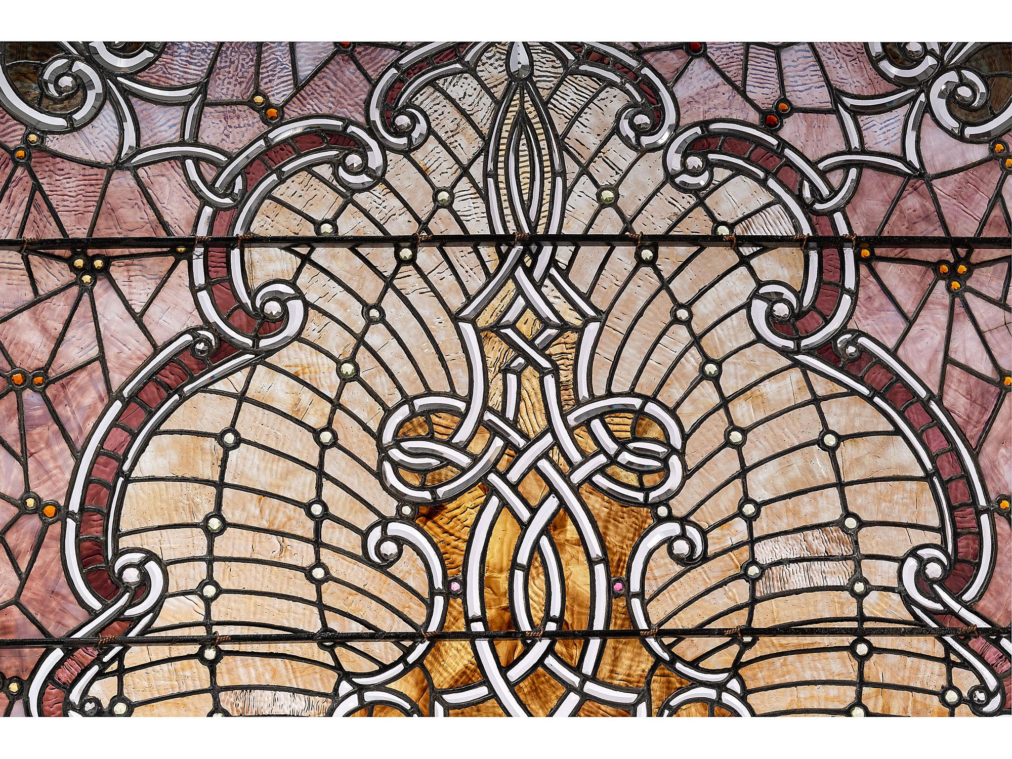 Victorian Leaded Glass Window American stained leaded glass…