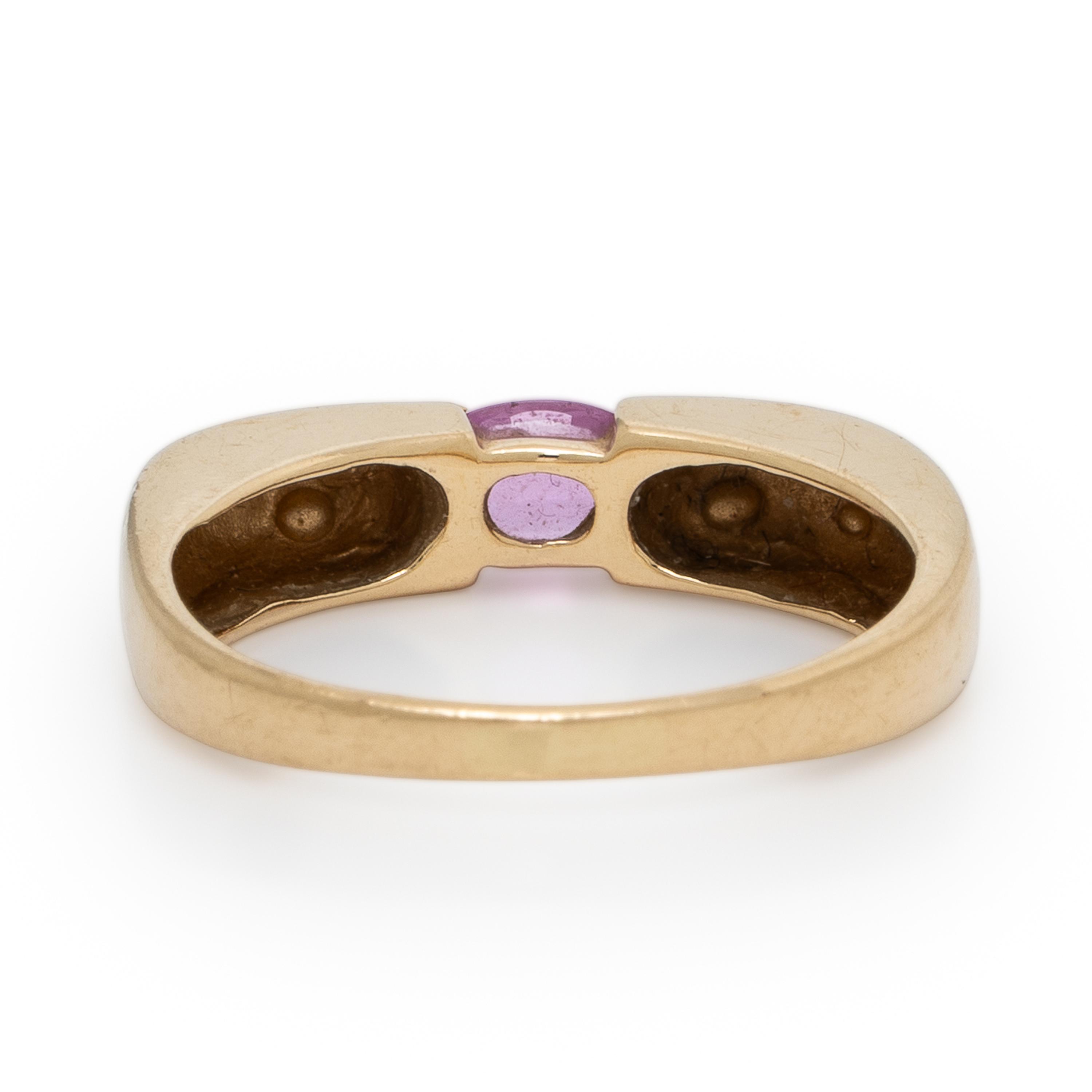 Yellow Gold and Pink Sapphire Ring
