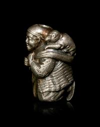 A Bronze Figural-Form Ojime