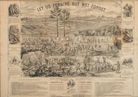 [CIVIL WAR]. KELLER, G.F., artist. SHOBER & CARQUEVILLE, lithographers. Let us Forgive, but not Forget. Andersonville Prison memorial.