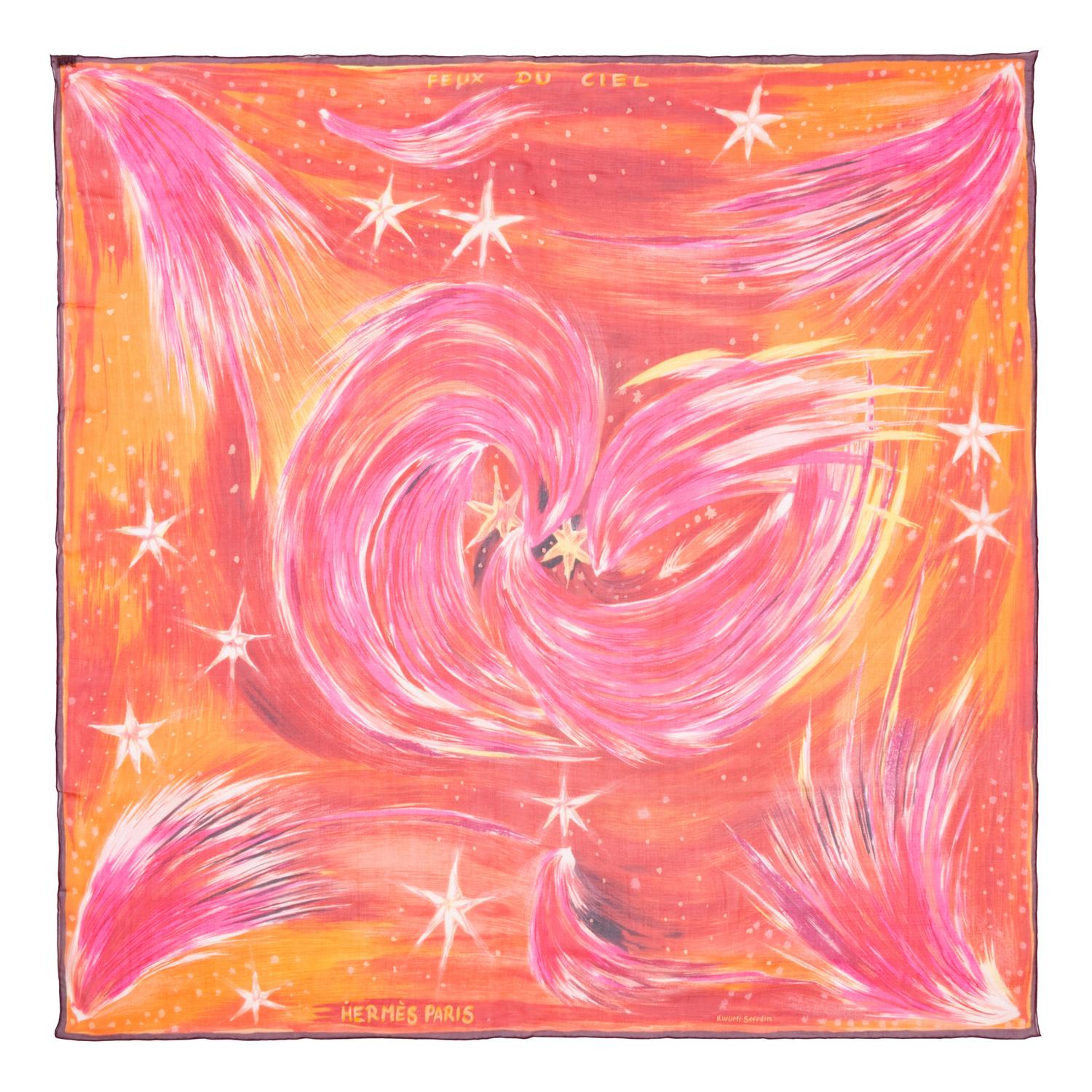 Three Hermès 90cm Silk Chiffon Scarves