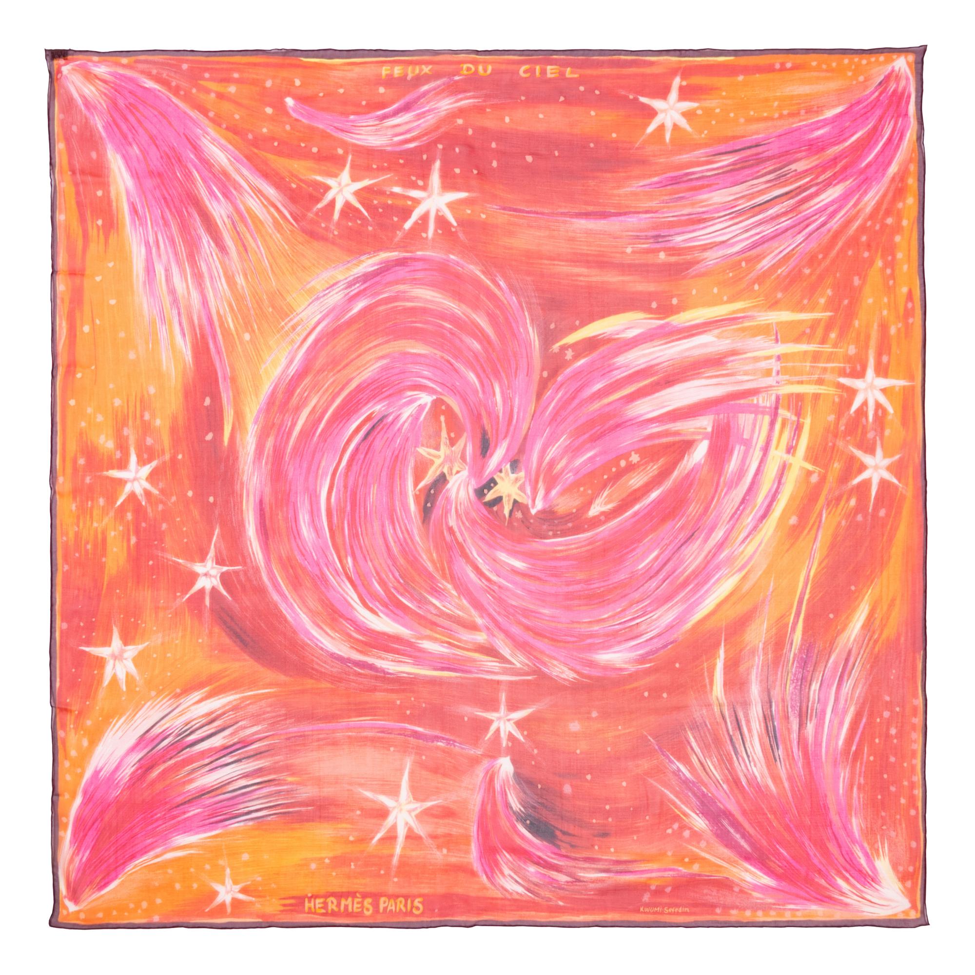 Three Hermès 90cm Silk Chiffon Scarves