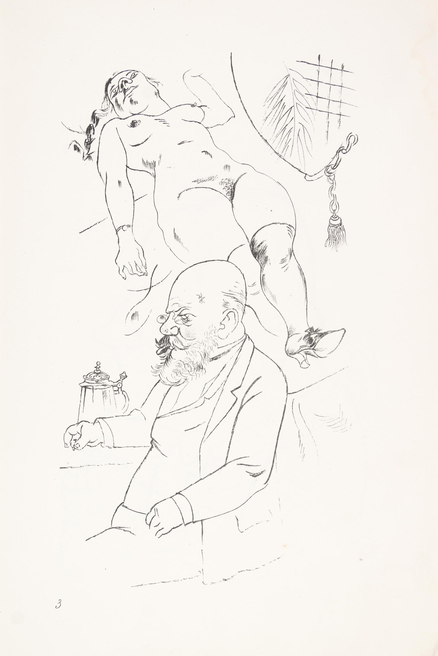 GROSZ, GEORGE. Ecce Homo. Berlin, 1923. First edition, Ausgabe C. With 100 plates, 16 color.