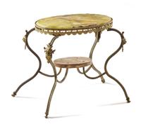 A Victorian Brass and Onyx Side Table