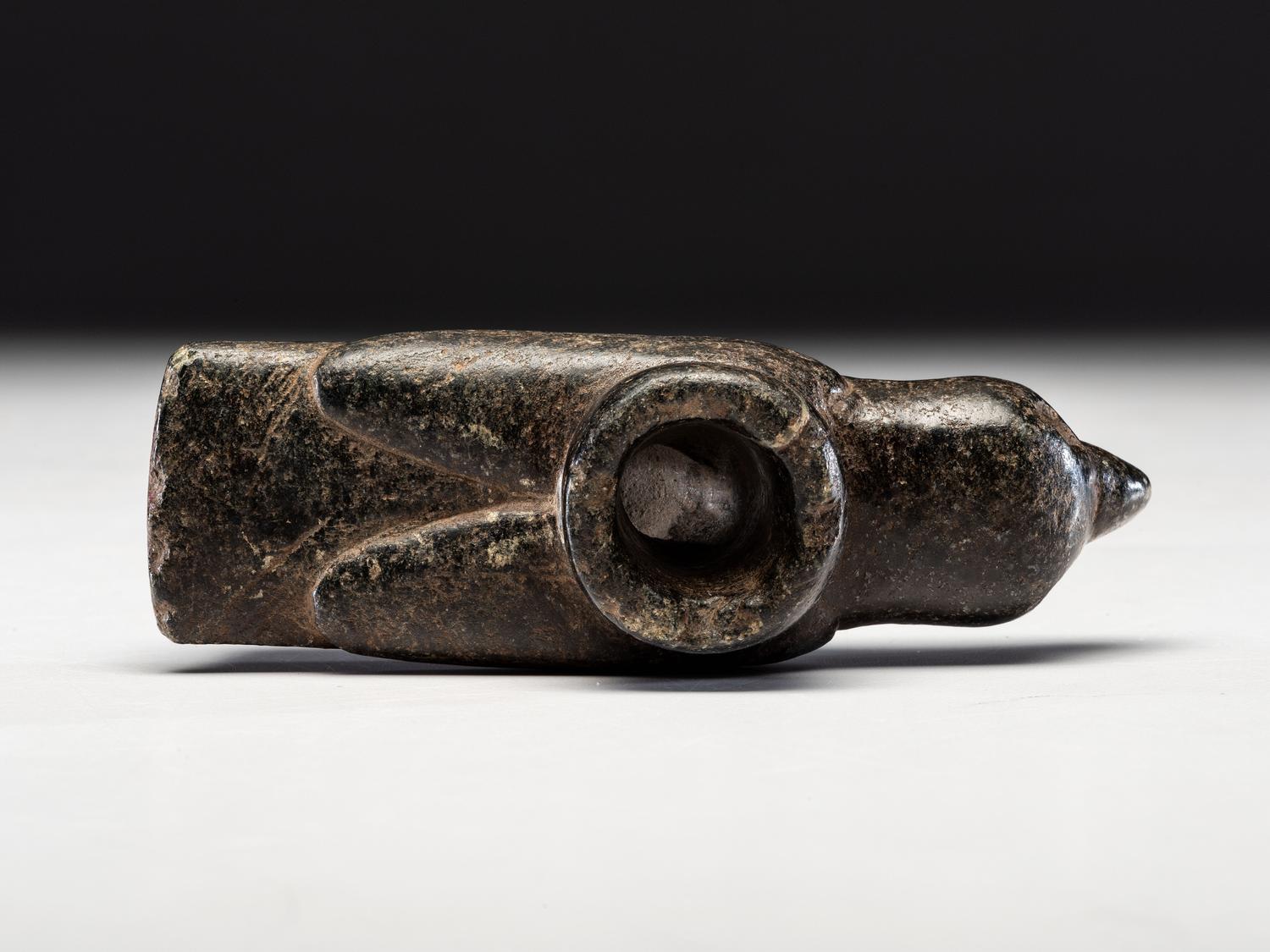 A Steatite Effigy Pipe, Hawk