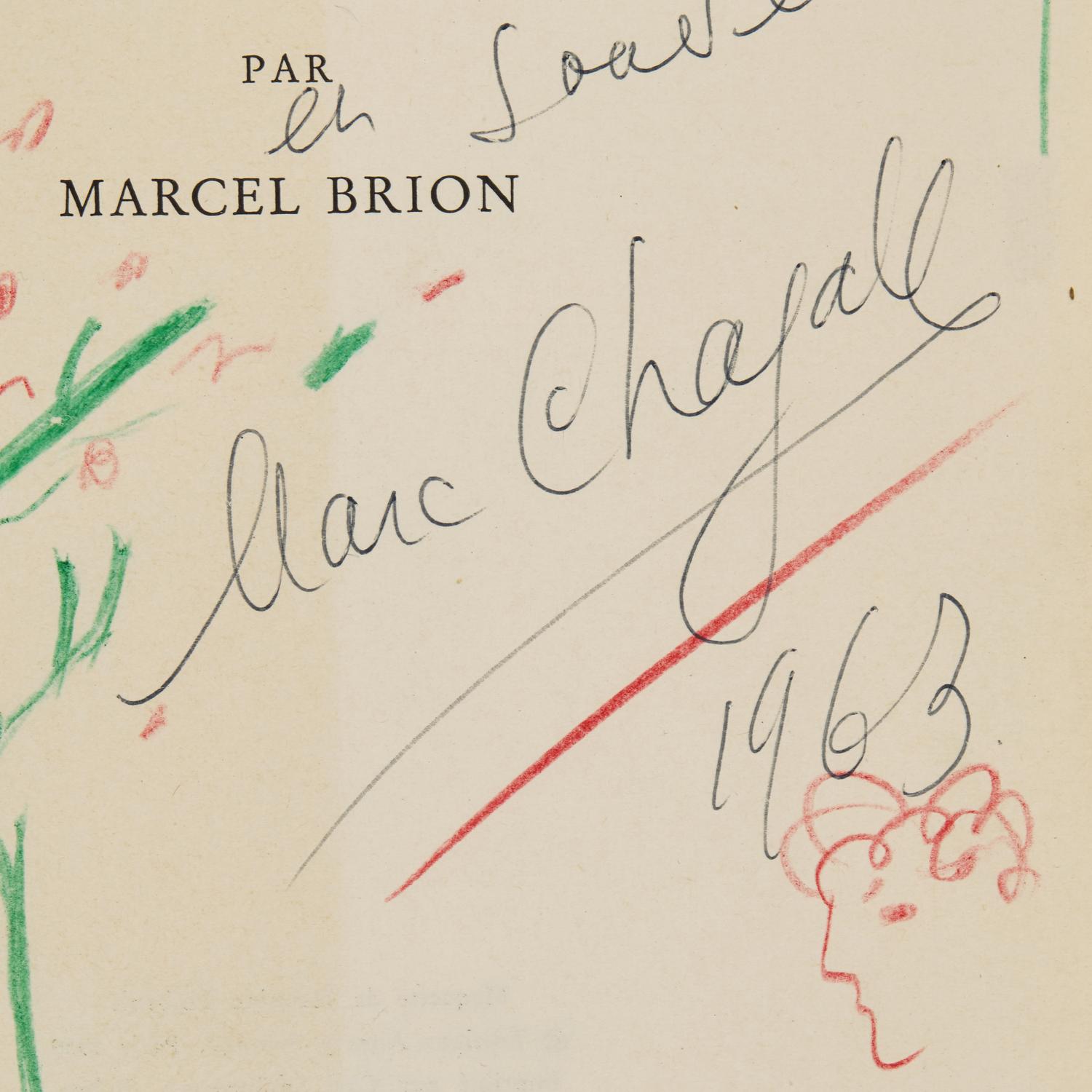 Marc Chagall (Belarusian/French, 1887-1985) — Chagall de Profil avec un Pommier , 1963