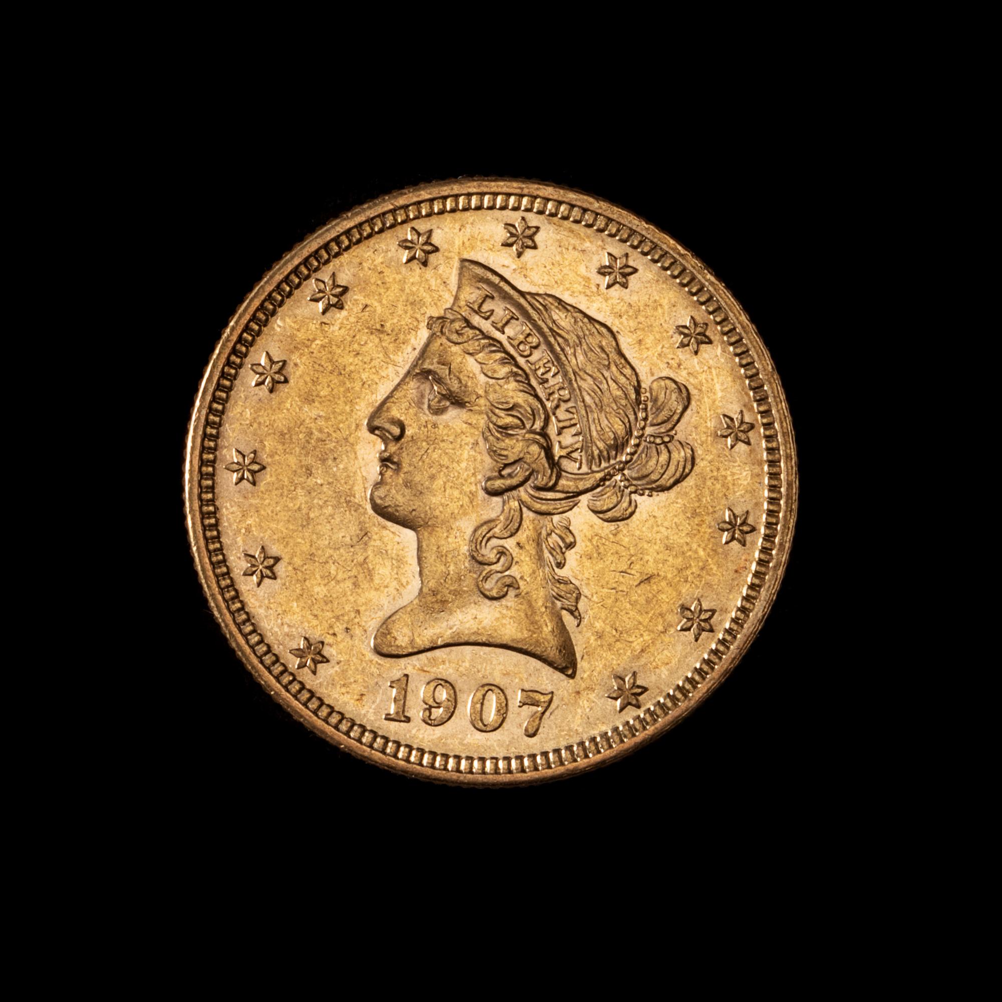 A United States 1907 Liberty Head $10 Gold Coin