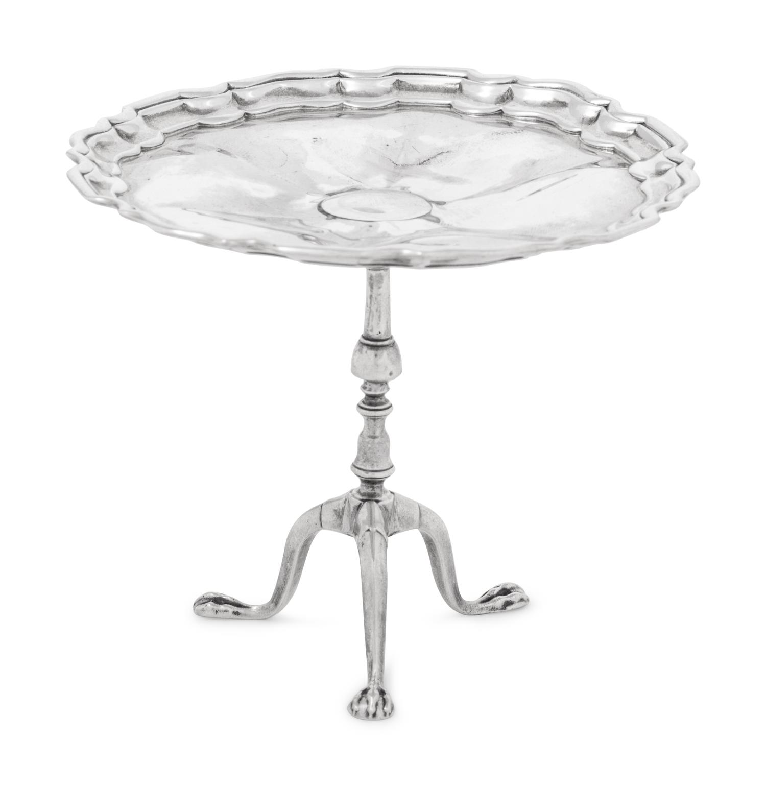 An Edwardian Silver Diminutive Tea Table