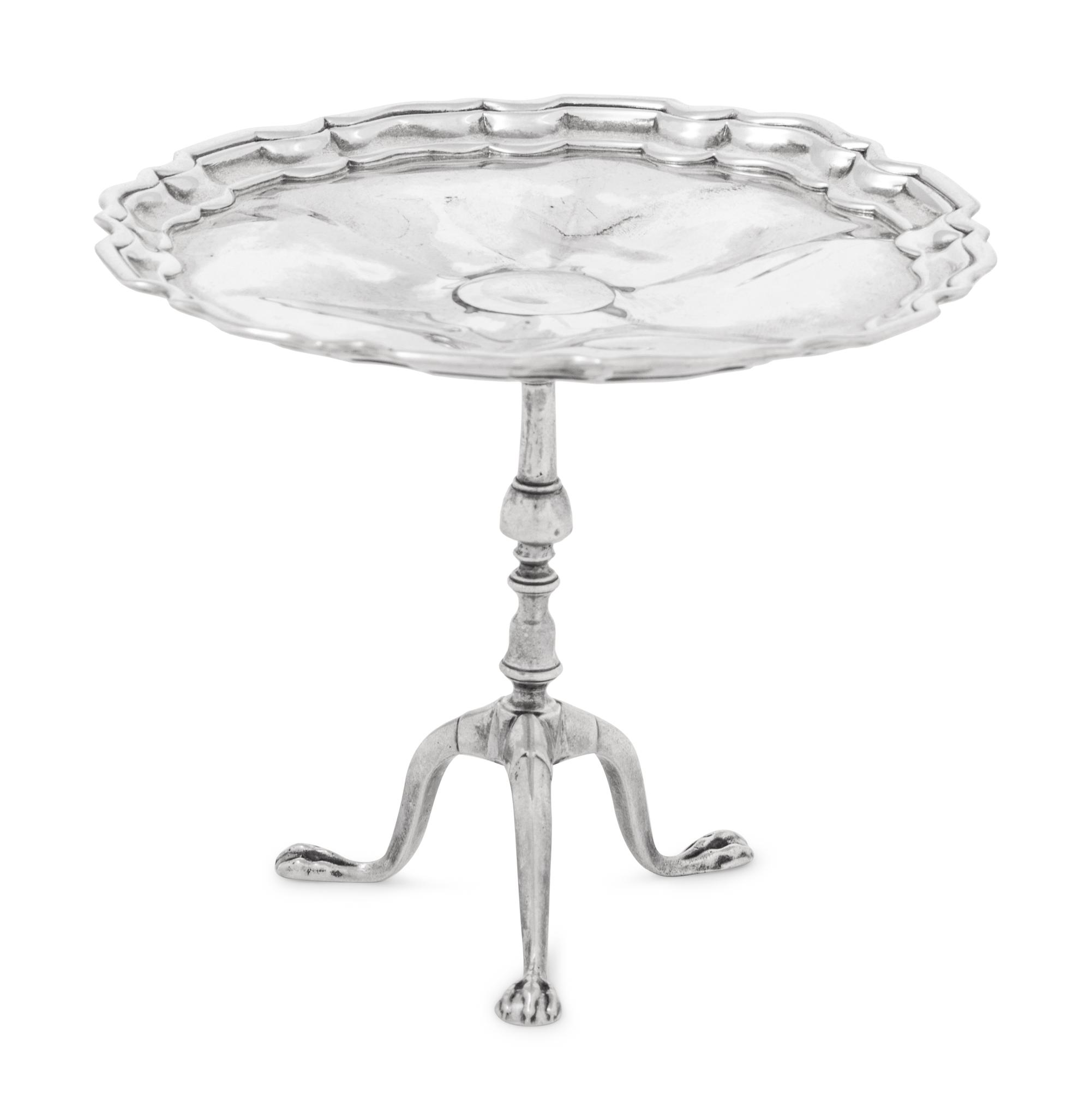 An Edwardian Silver Diminutive Tea Table