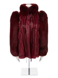 Christian Dior Leather and Fox Fur Coat, 1980s