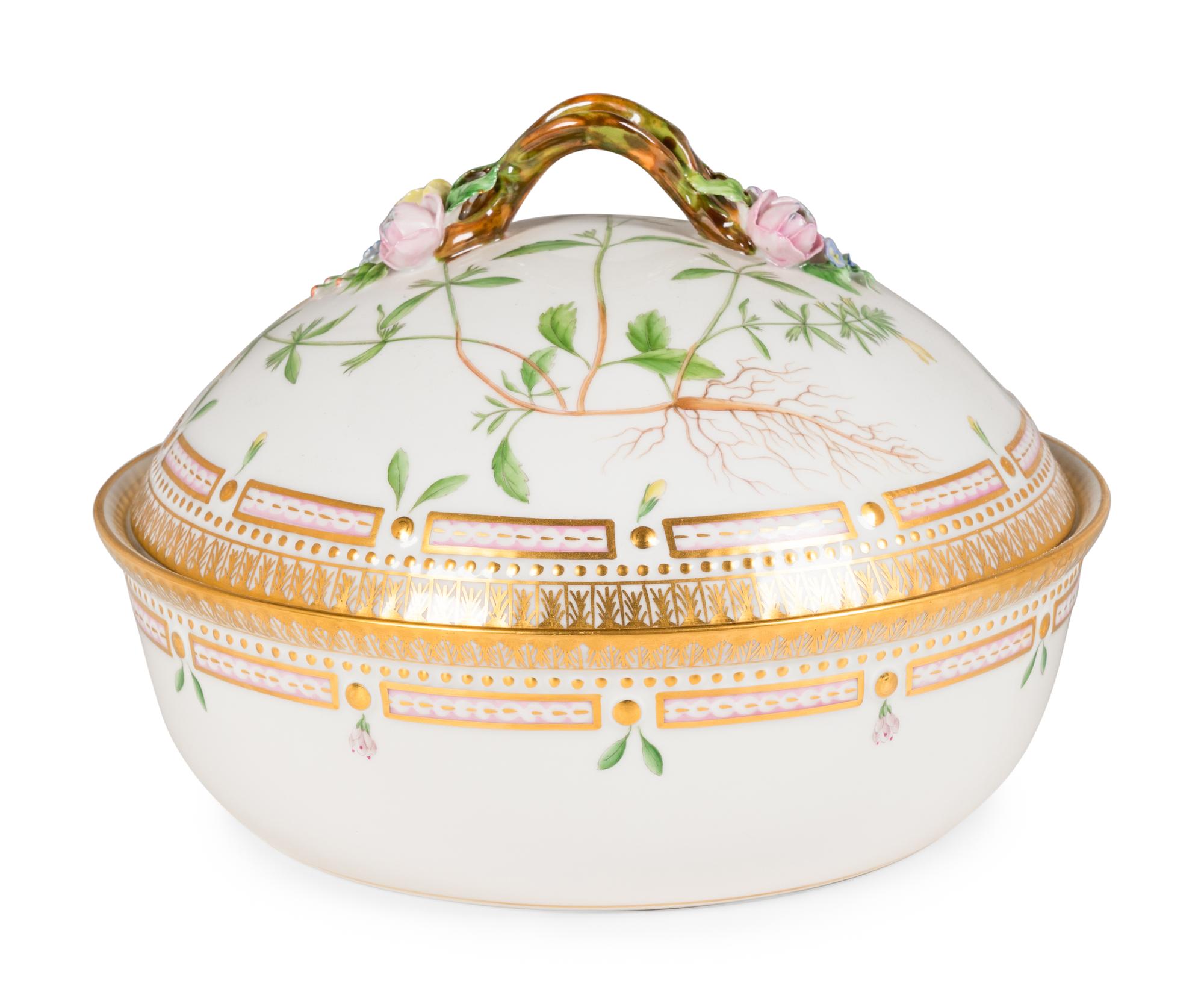 A Royal Copenhagen Flora Danica Porcelain Covered Vegetable Dish