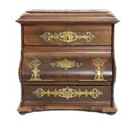An English Oak and Brass Letter Box Height 12 1/2 x width 12 1/2 x depth 7 3/4 inches
