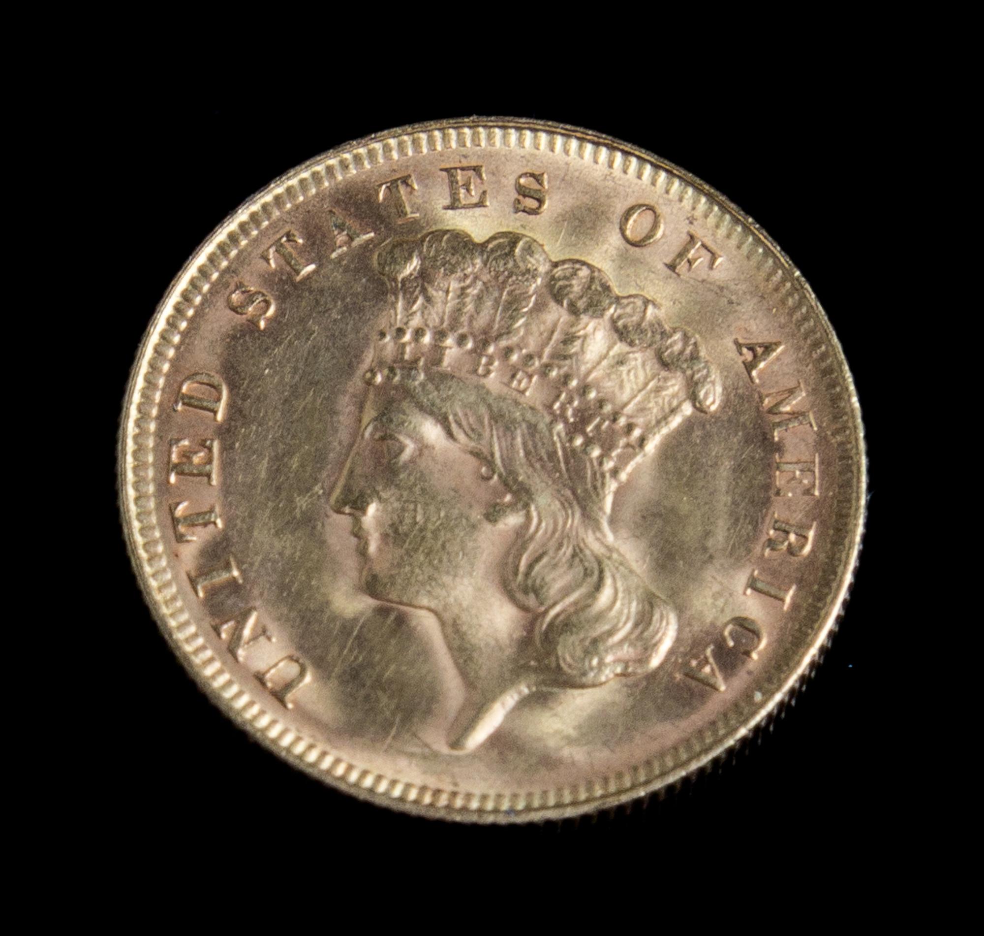 A United States 1878 Indian Princess $3 Gold Coin