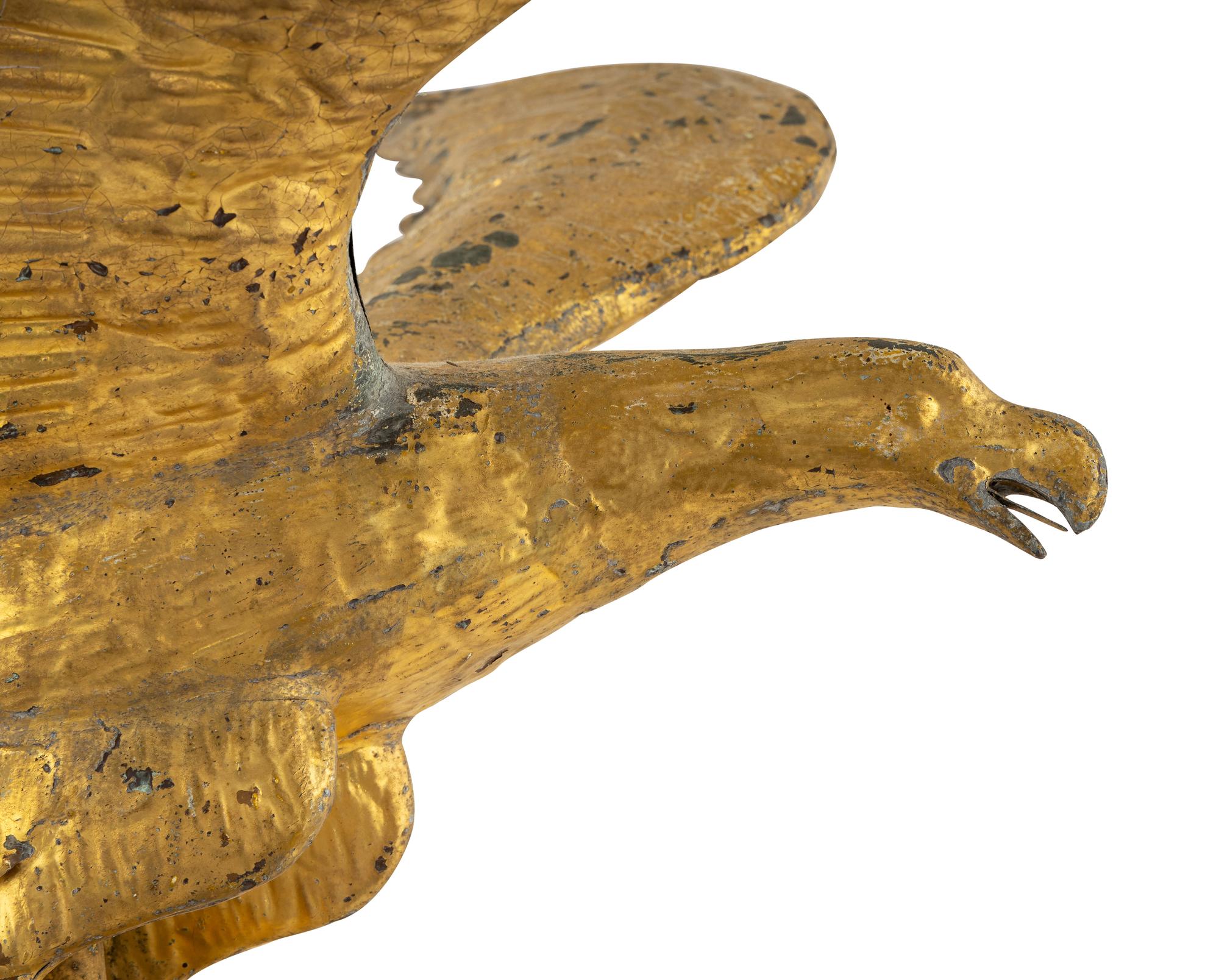 A Molded and Gilt Copper Eagle Weathervane