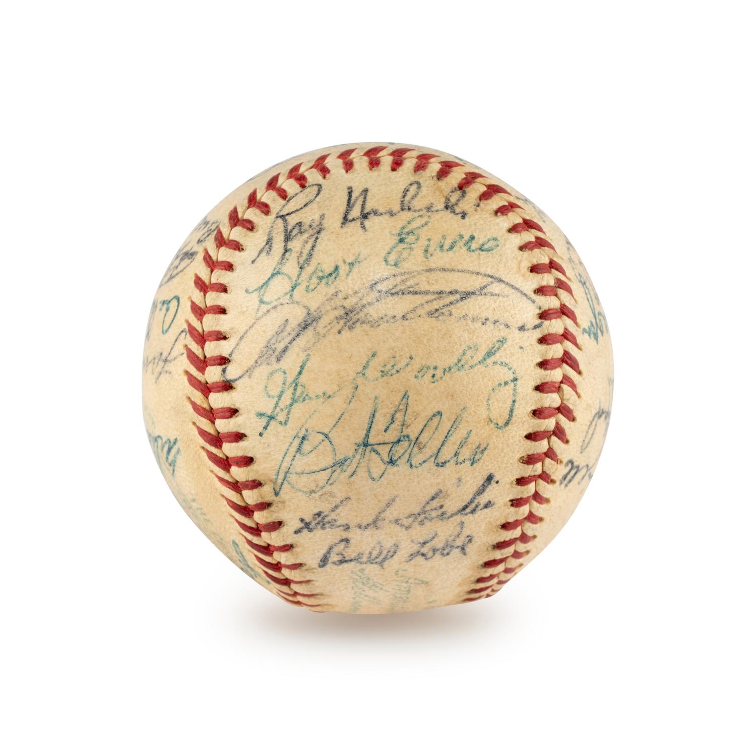 A 1954 Cleveland Indians Teams Signed Autograph Baseball (Beckett Authentication Services)