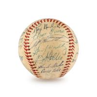 A 1954 Cleveland Indians Teams Signed Autograph Baseball (Beckett Authentication Services)