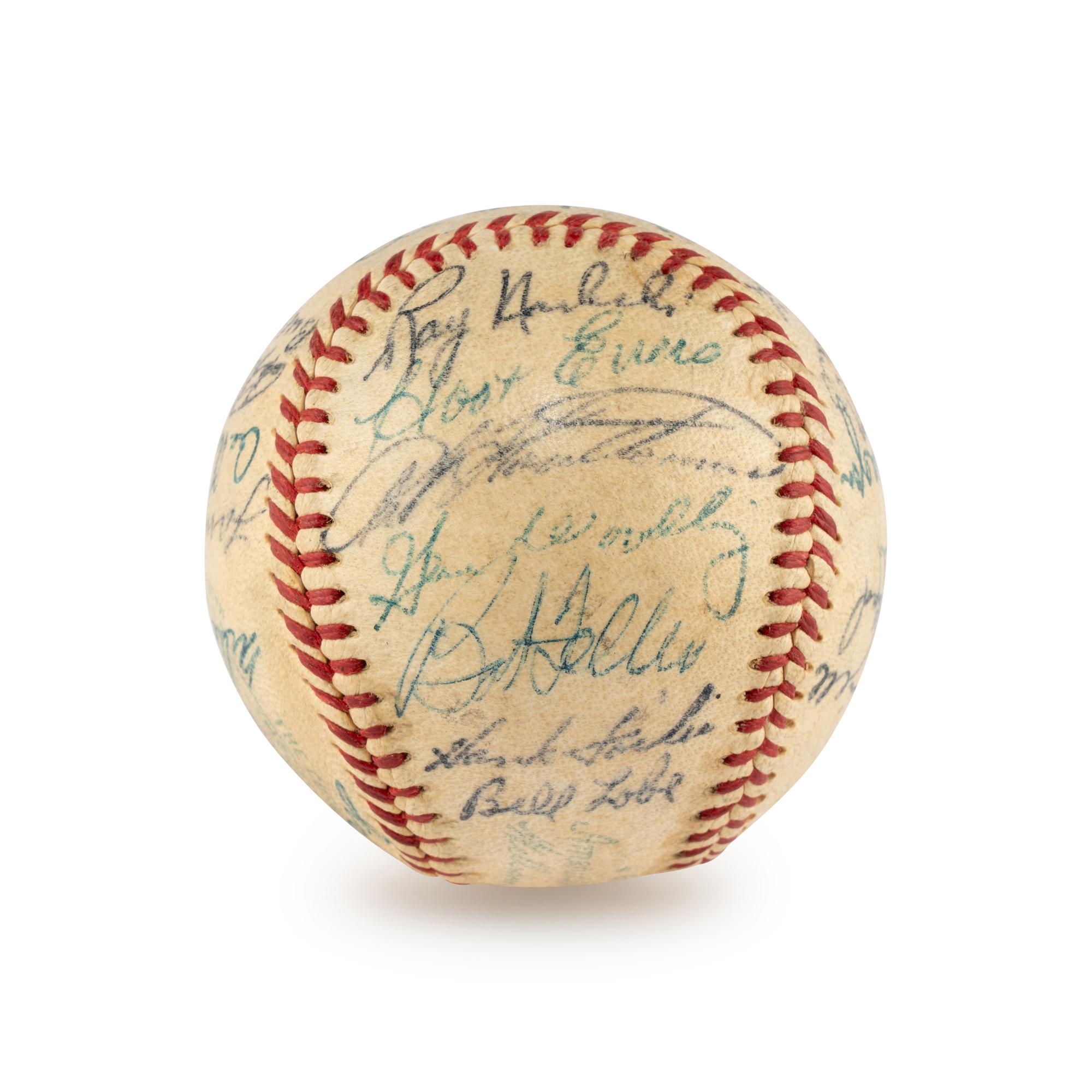 A 1954 Cleveland Indians Teams Signed Autograph Baseball (Beckett Authentication Services)