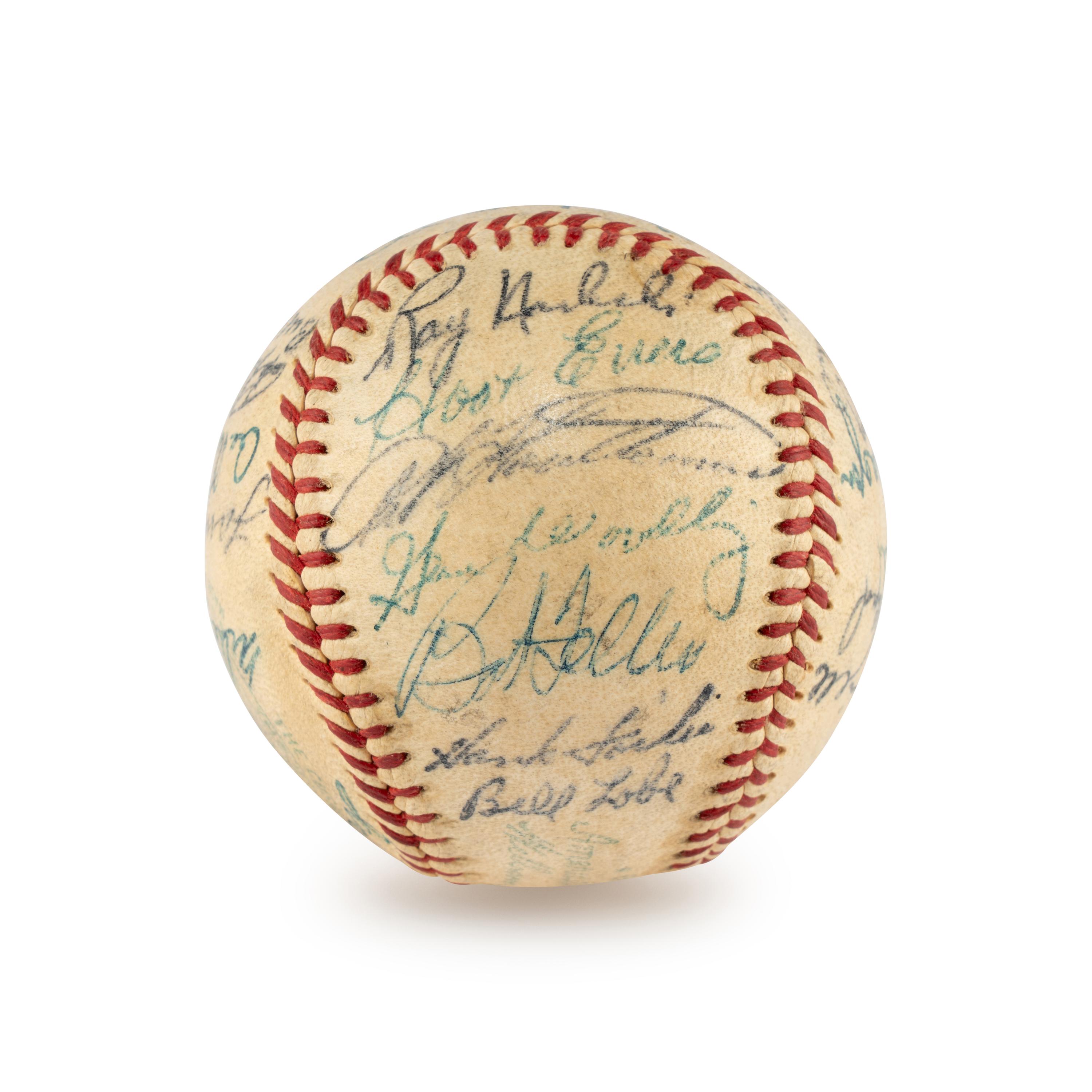 A 1954 Cleveland Indians Teams Signed Autograph Baseball (Beckett Authentication Services)