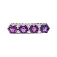 ANTIQUE, AMETHYST AND DIAMOND BROOCH