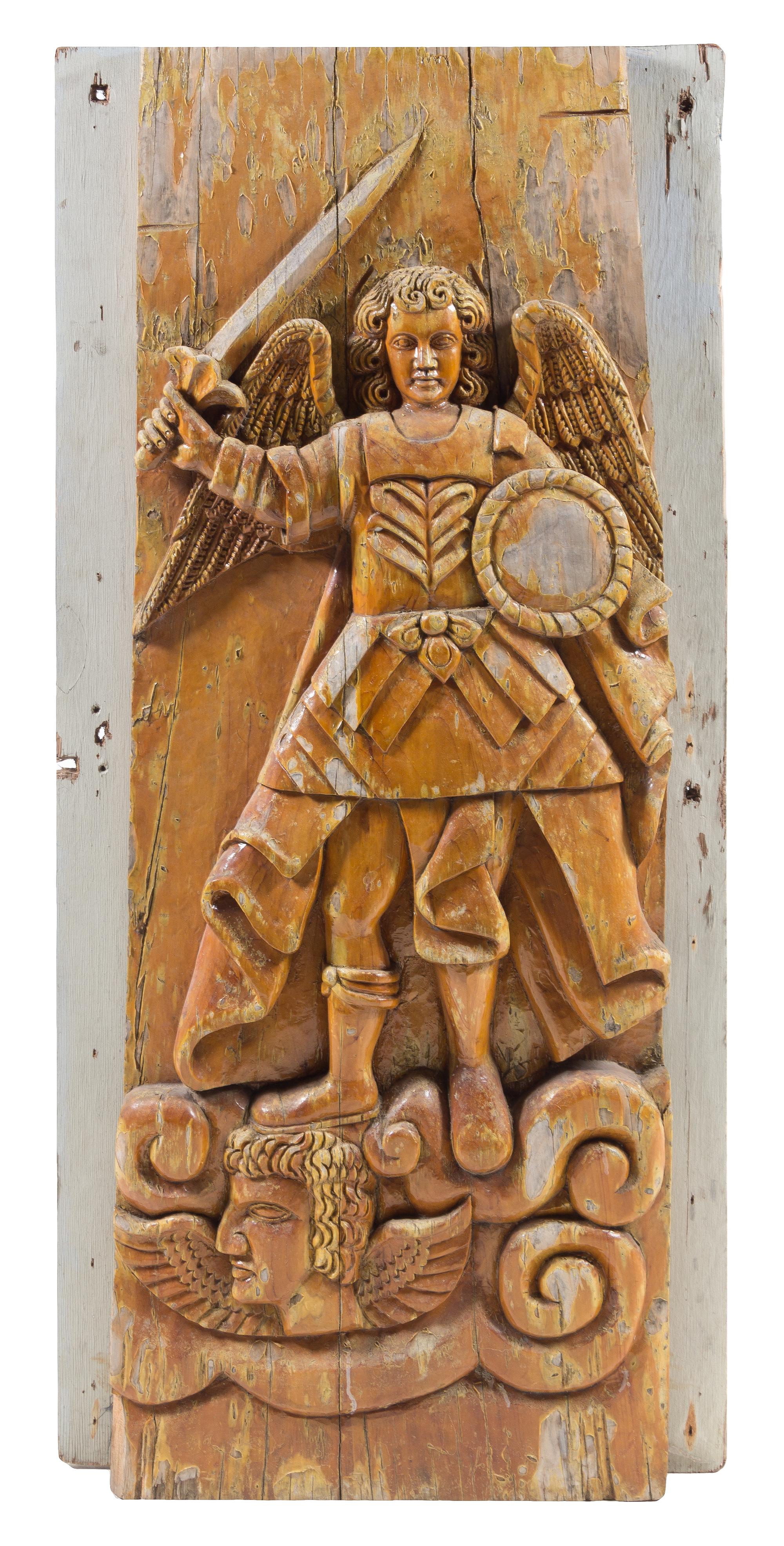 A Pair of Continental Carved Panels Height 67 1/4 x width 28 1/2 inches. — 19TH CENTURY