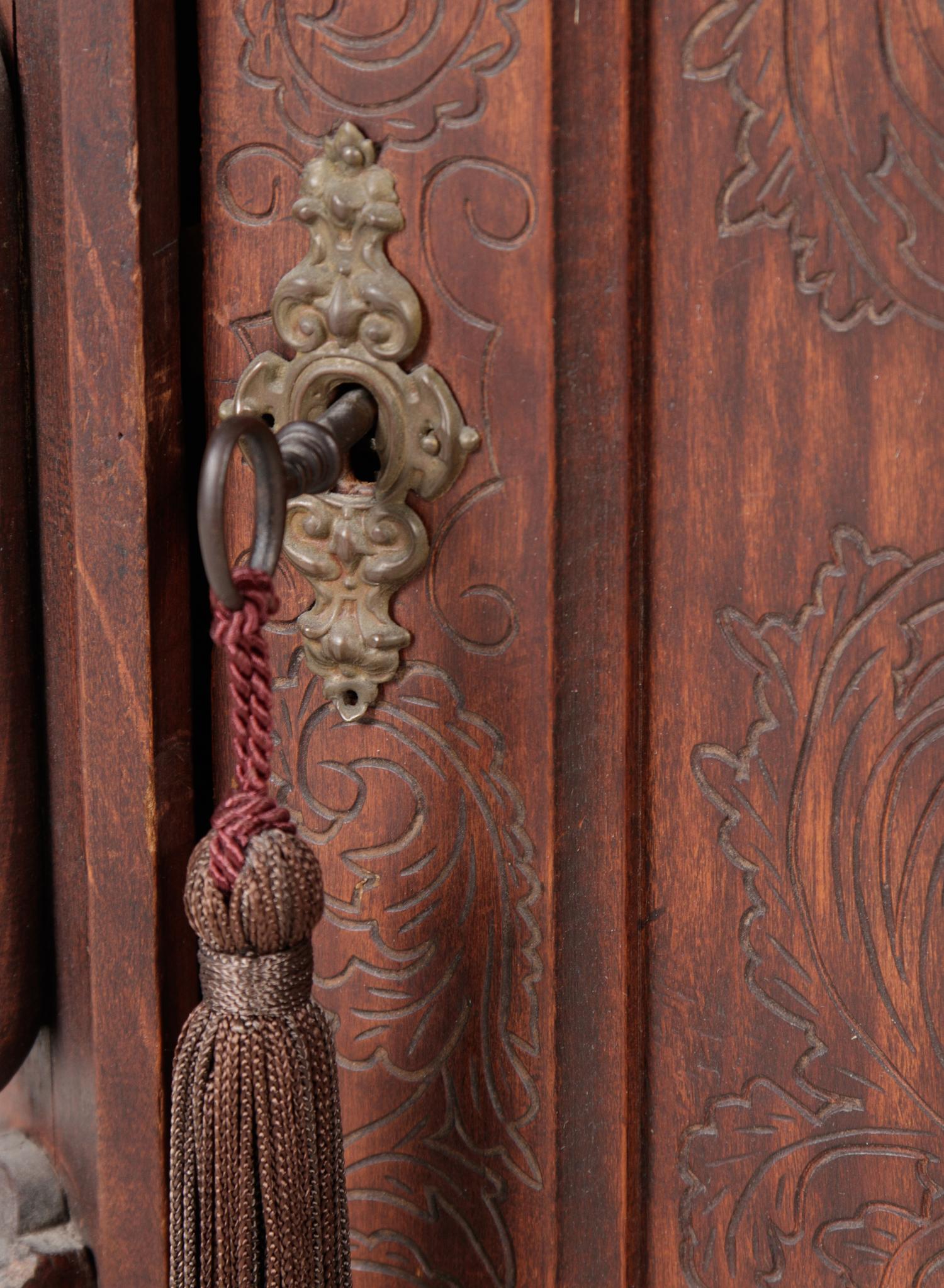 A Continental Table Top Walnut Cabinet
