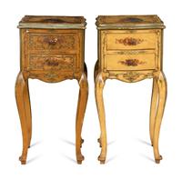 A Pair of Italian Polychrome-Painted Commodini