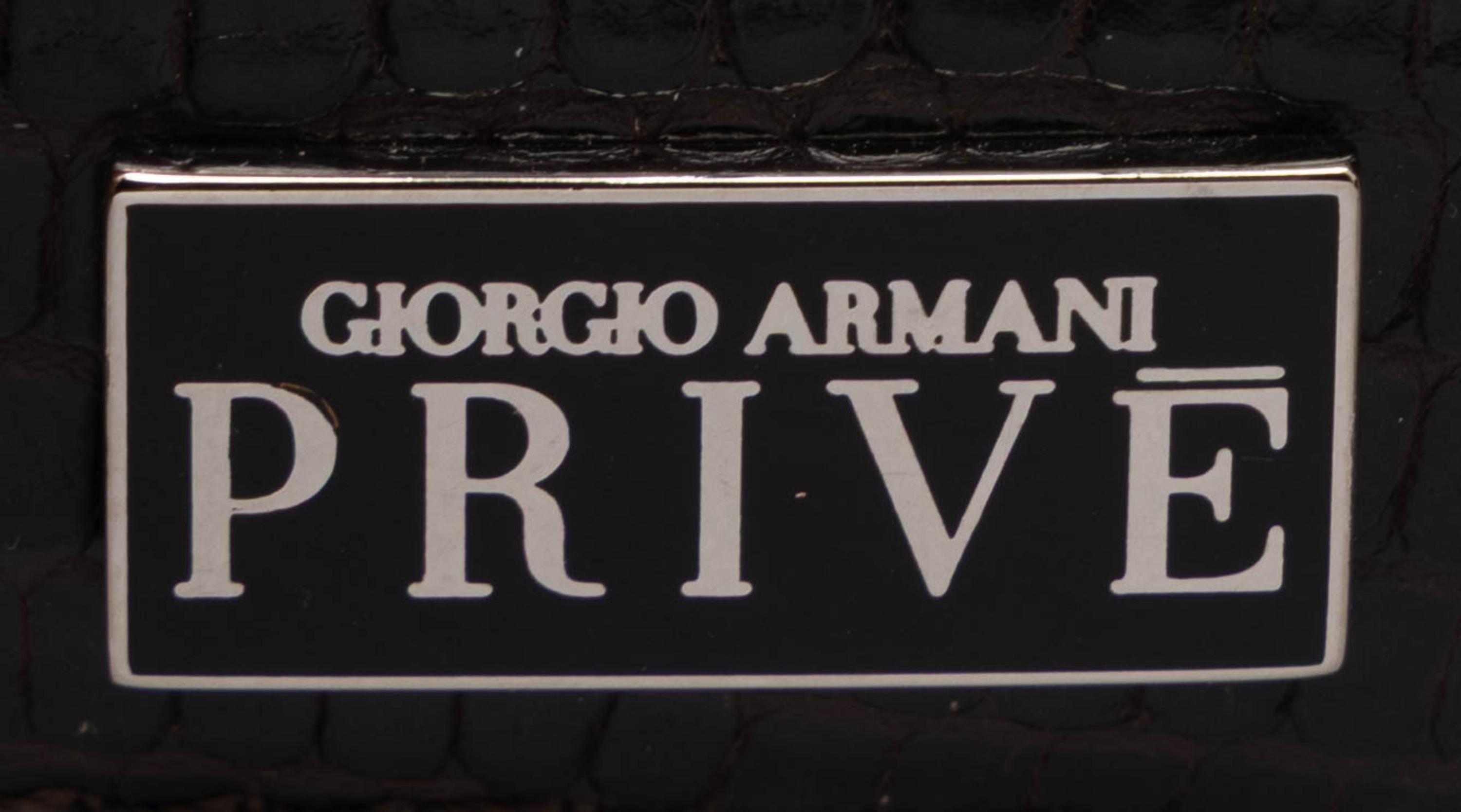 Giorgio Armani Privé, Dark Brown Lizard Skin Handbag
