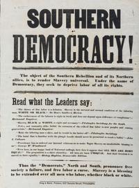[SLAVERY & ABOLITION]. Southern Democracy! Philadelphia, PA: King & Baird, n.d.