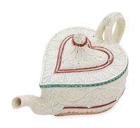 A Staffordshire Pearlware Heart-Shaped Teapot