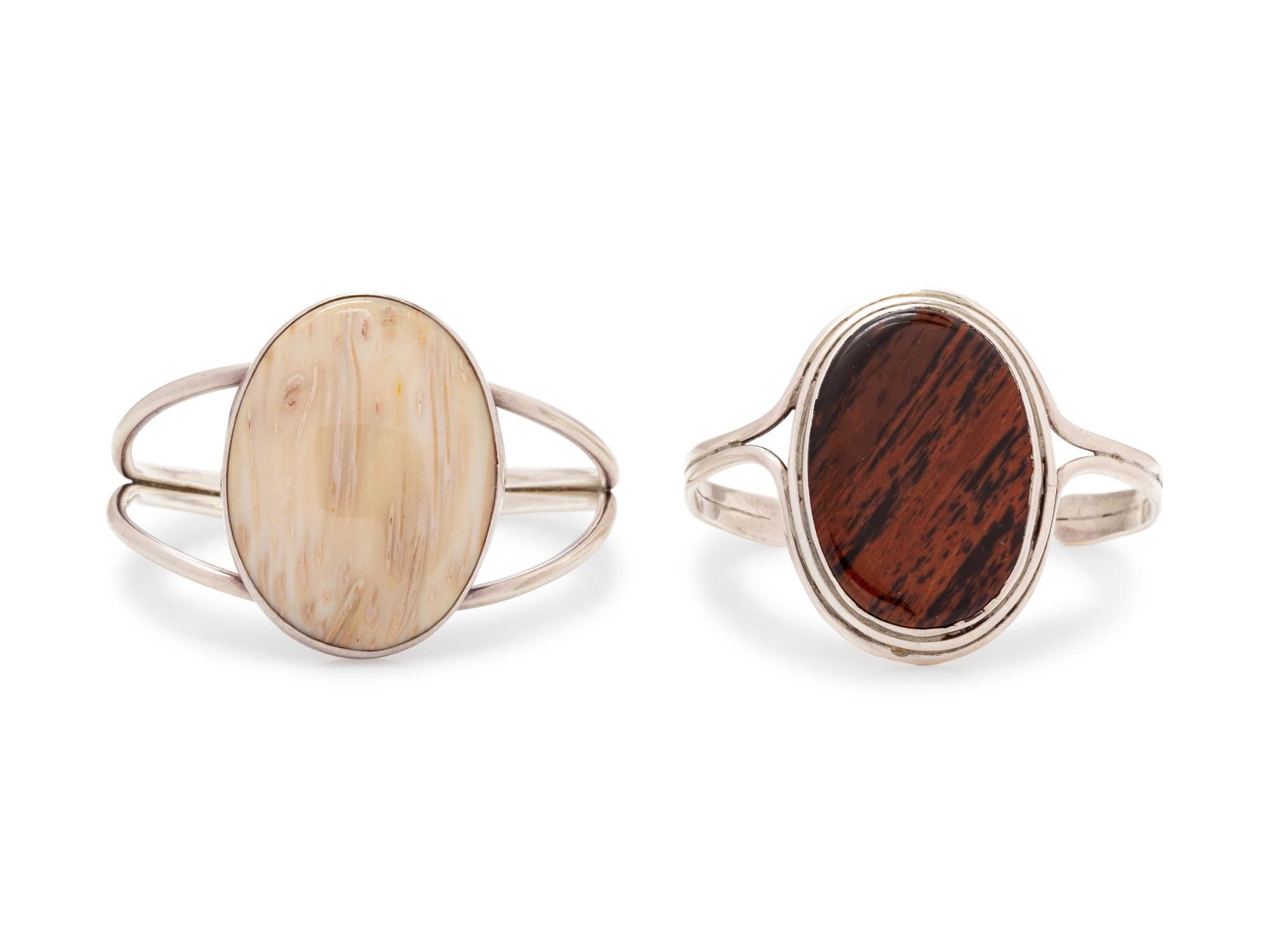 A Collection of Silver Cuff Bracelets,