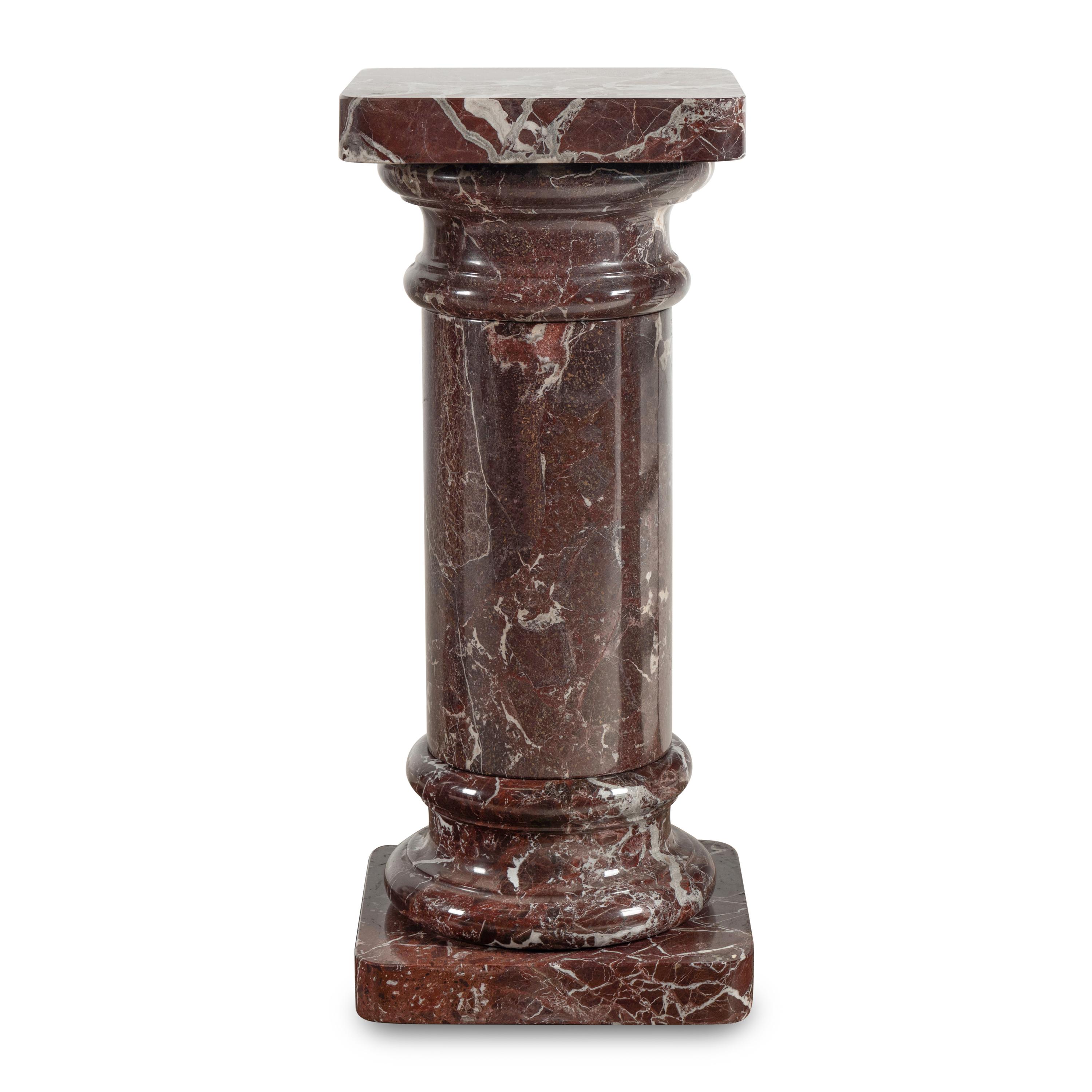 A Rosso Levanto Marble Pedestal