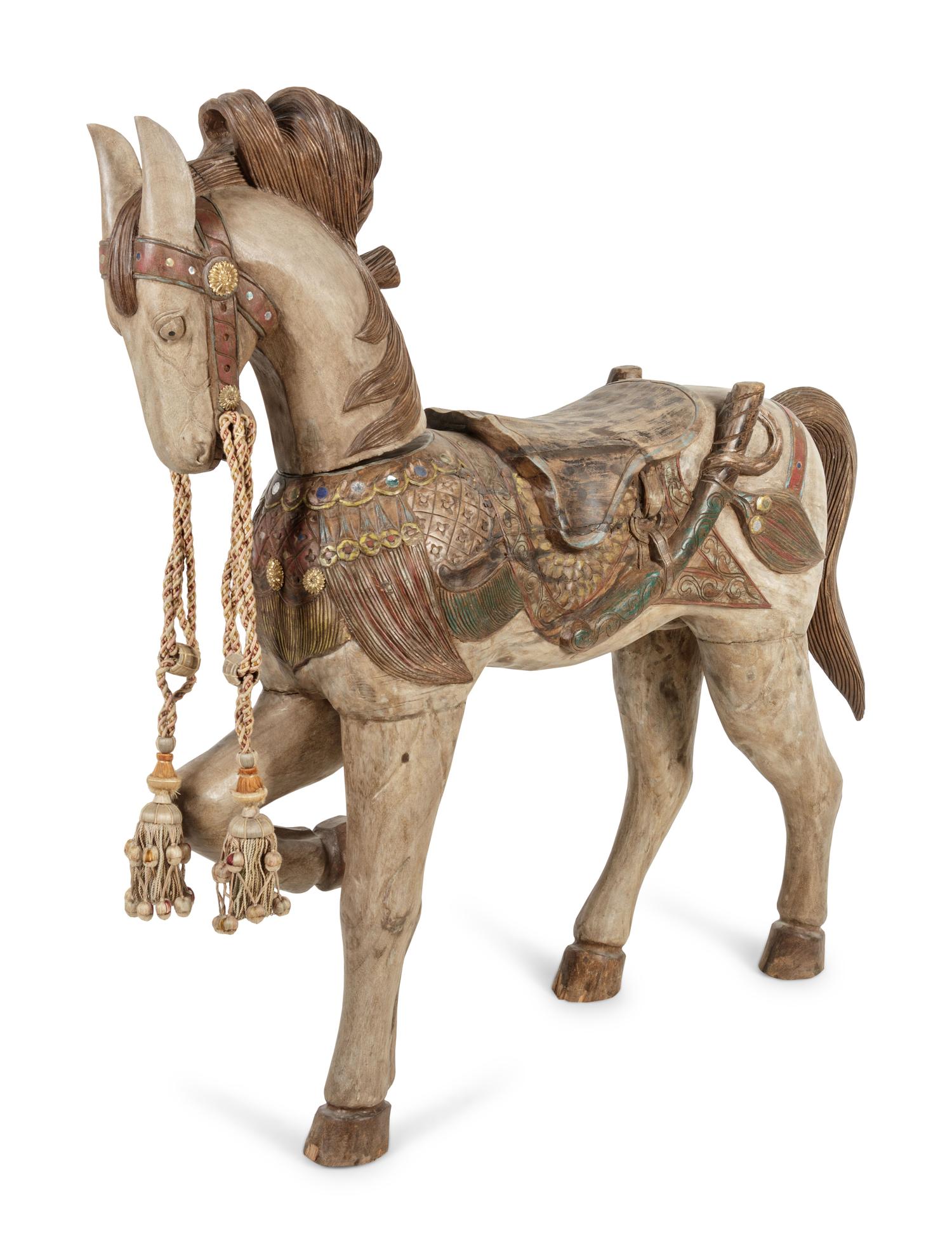 An Italian Carved and Painted Model of a Horse