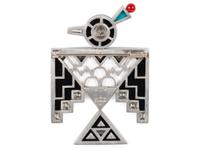 Award Winning Southwestern-style Platinum Thunderbird Brooch