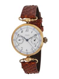 ULYSSE NARDIN, 18K YELLOW GOLD SINGLE PUSHER CHRONOGRAPH WATCH