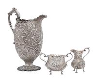 Three American Silver Repousse Table Wares