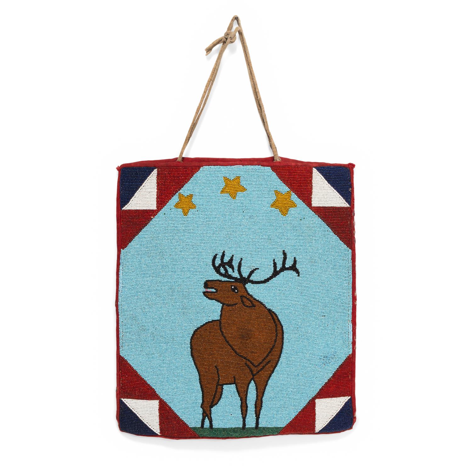 Plateau Beaded Flat Bag, with Elk