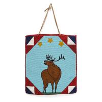 Plateau Beaded Flat Bag, with Elk