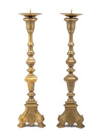 A Pair of Brass Pricket Sticks