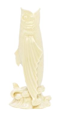 A Belleek Fish Spill Vase, Height 7 3/8 inches.