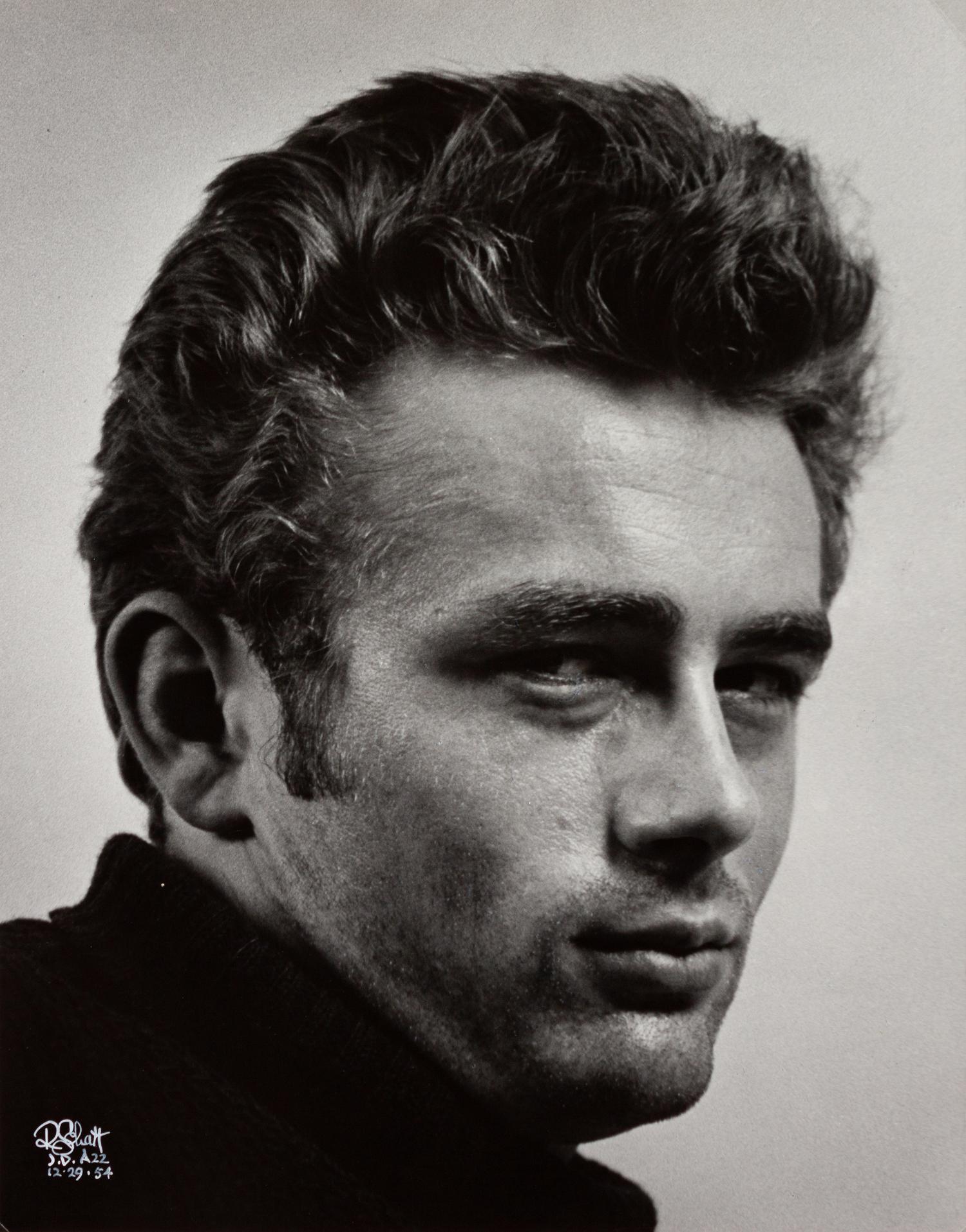 A pair of photographs depicting James Dean