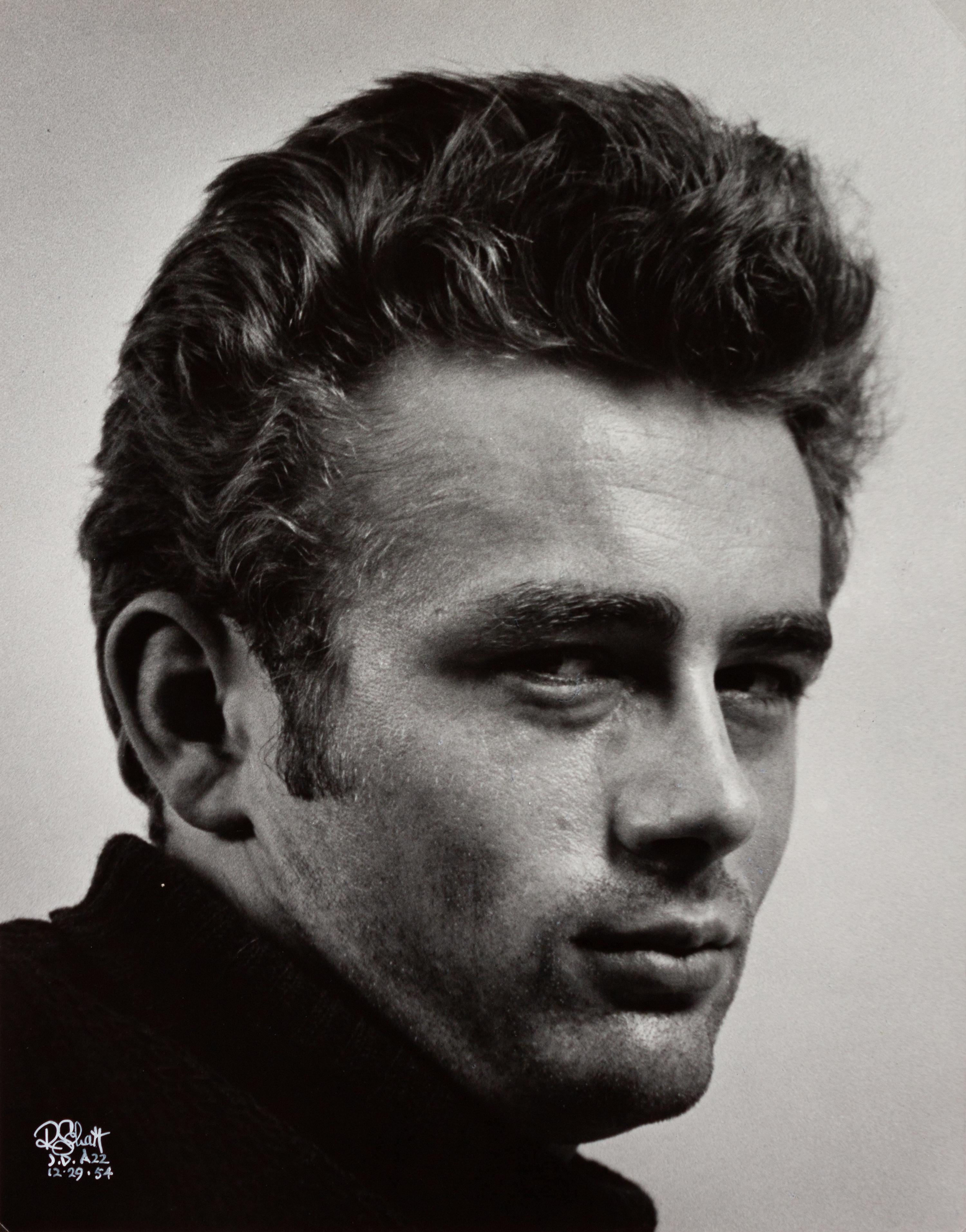 A pair of photographs depicting James Dean