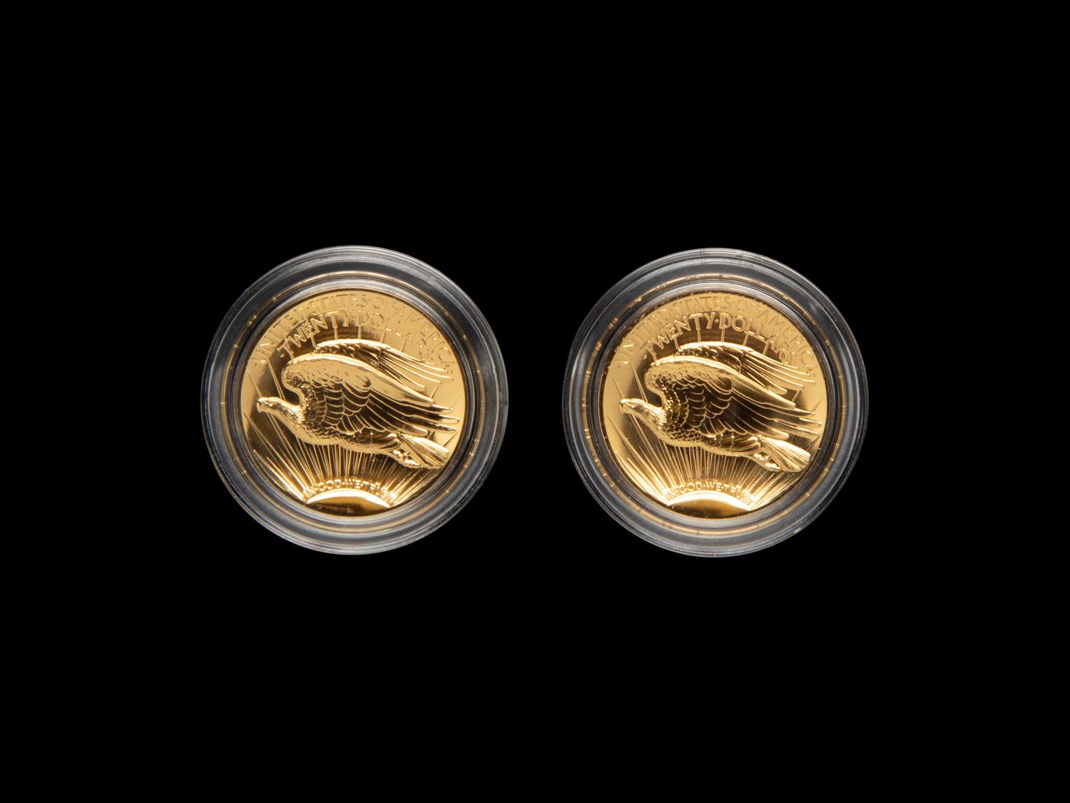 Two 2009-W Ultra High Relief Gold Eagle $50 1 oz. Gold Coin