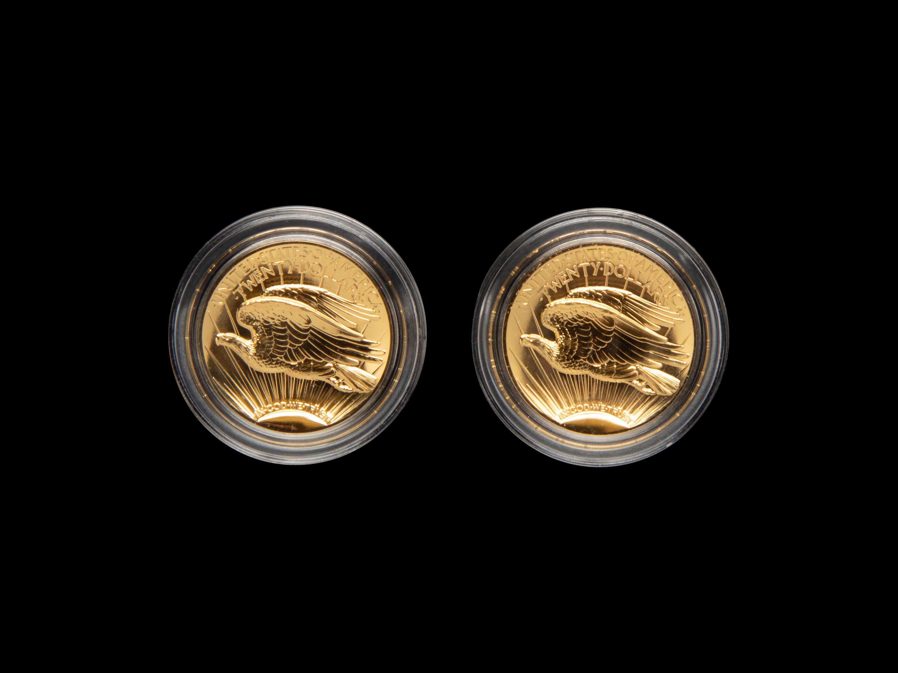 Two 2009-W Ultra High Relief Gold Eagle $50 1 oz. Gold Coin