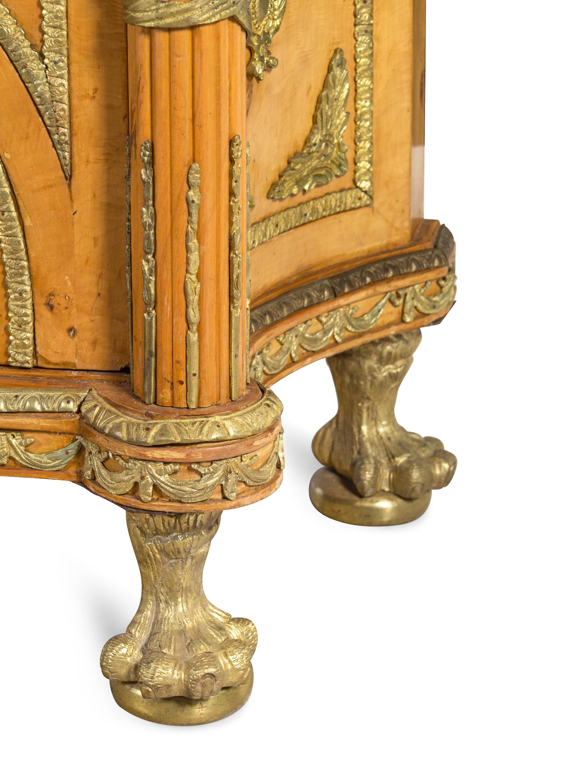 A Louis XVI Style Gilt Metal Mounted Marble-Top Commode à Vantaux After the Model by Guillaume Benneman