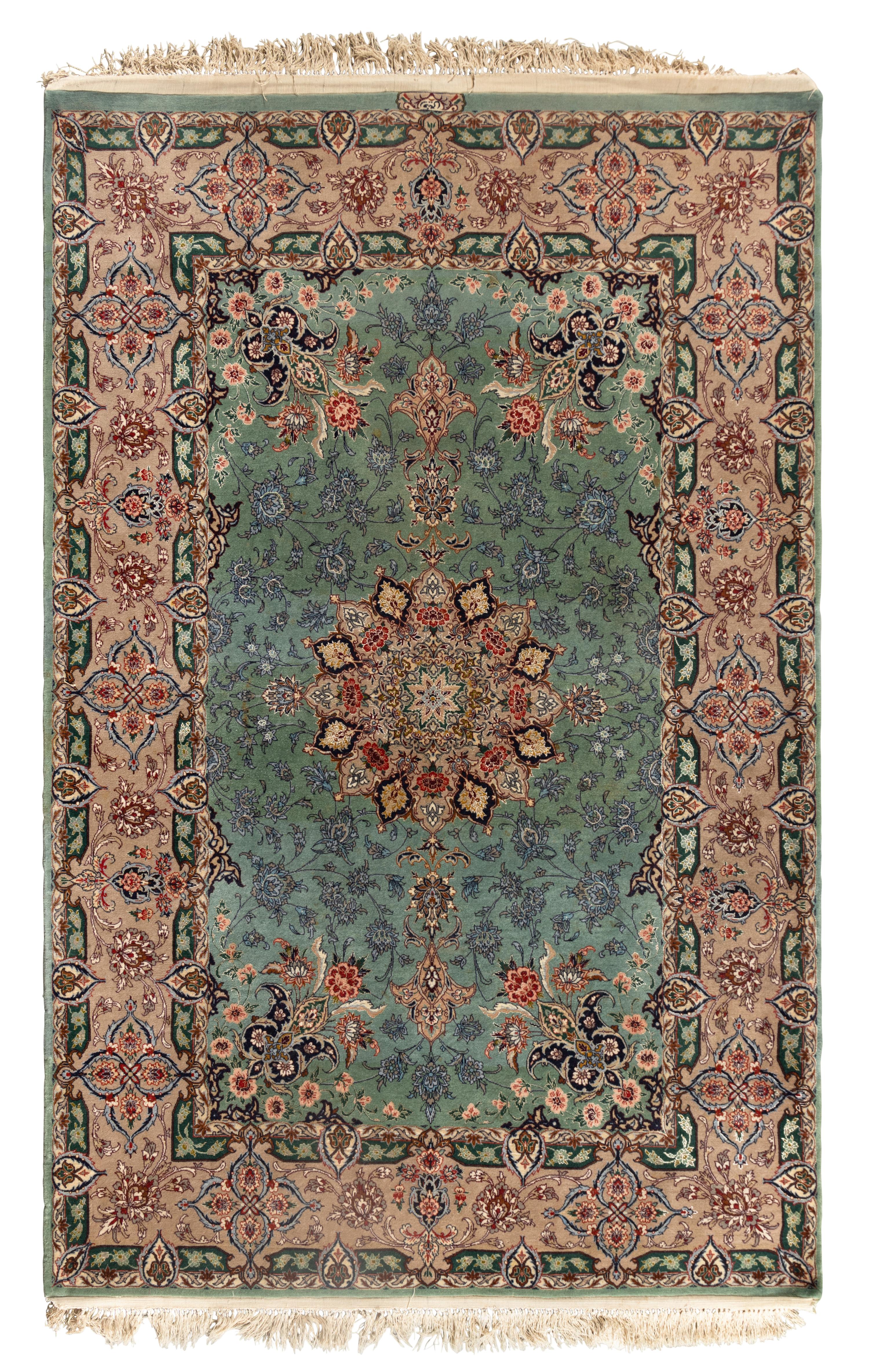 A Nain Silk and Wool Rug