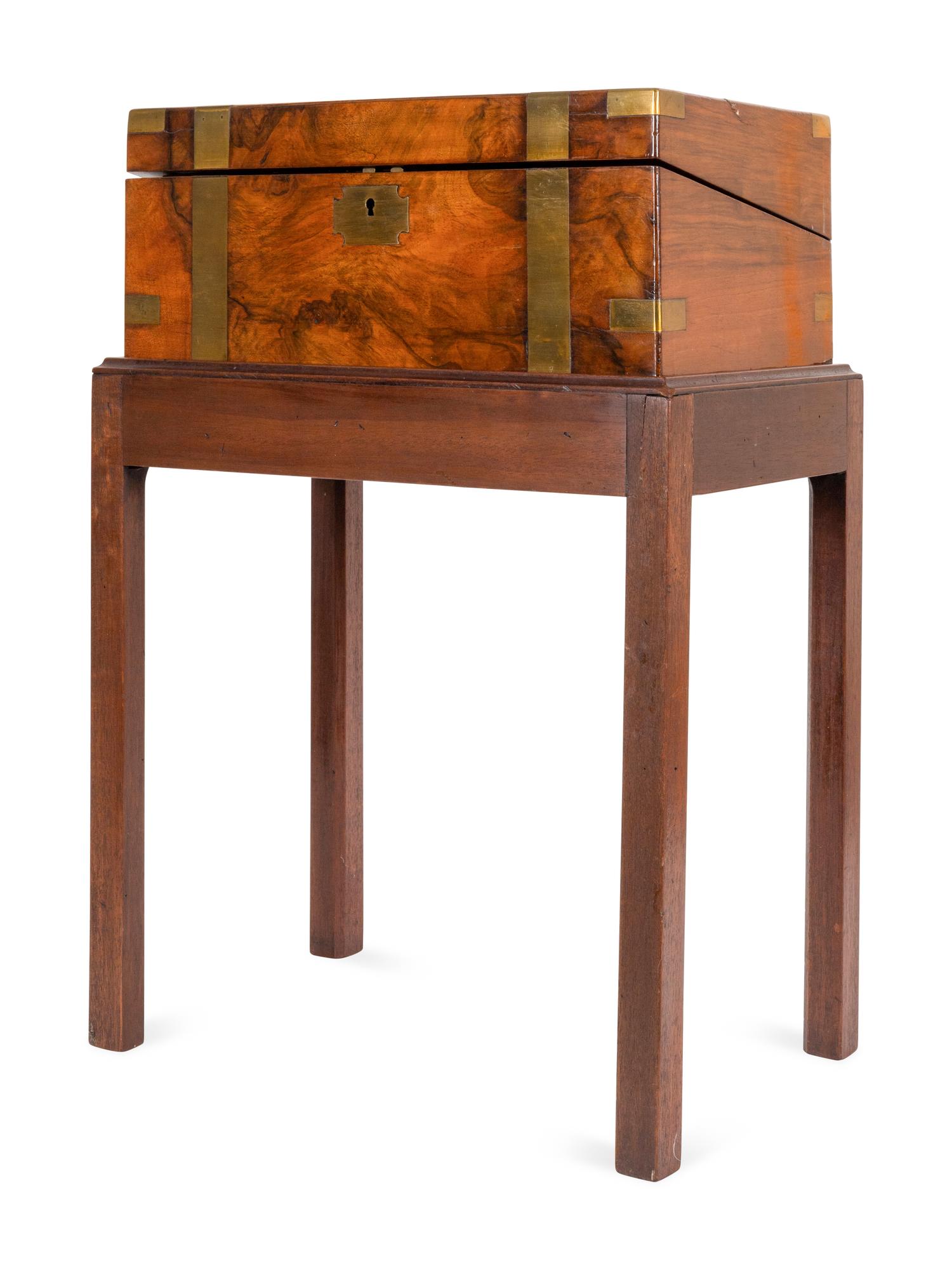 A Regency Brass Bound Mahogany Travel Desk