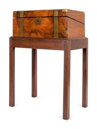 A Regency Brass Bound Mahogany Travel Desk