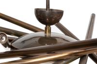 A Custom Modernist Brass Multi-Tube Chandelier