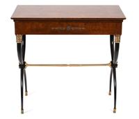 A Charles X Style Partially Ebonized Ladies Desk Height 32 x width 33 1/2 x depth 17 3/4 inches. — 20TH CENTURY