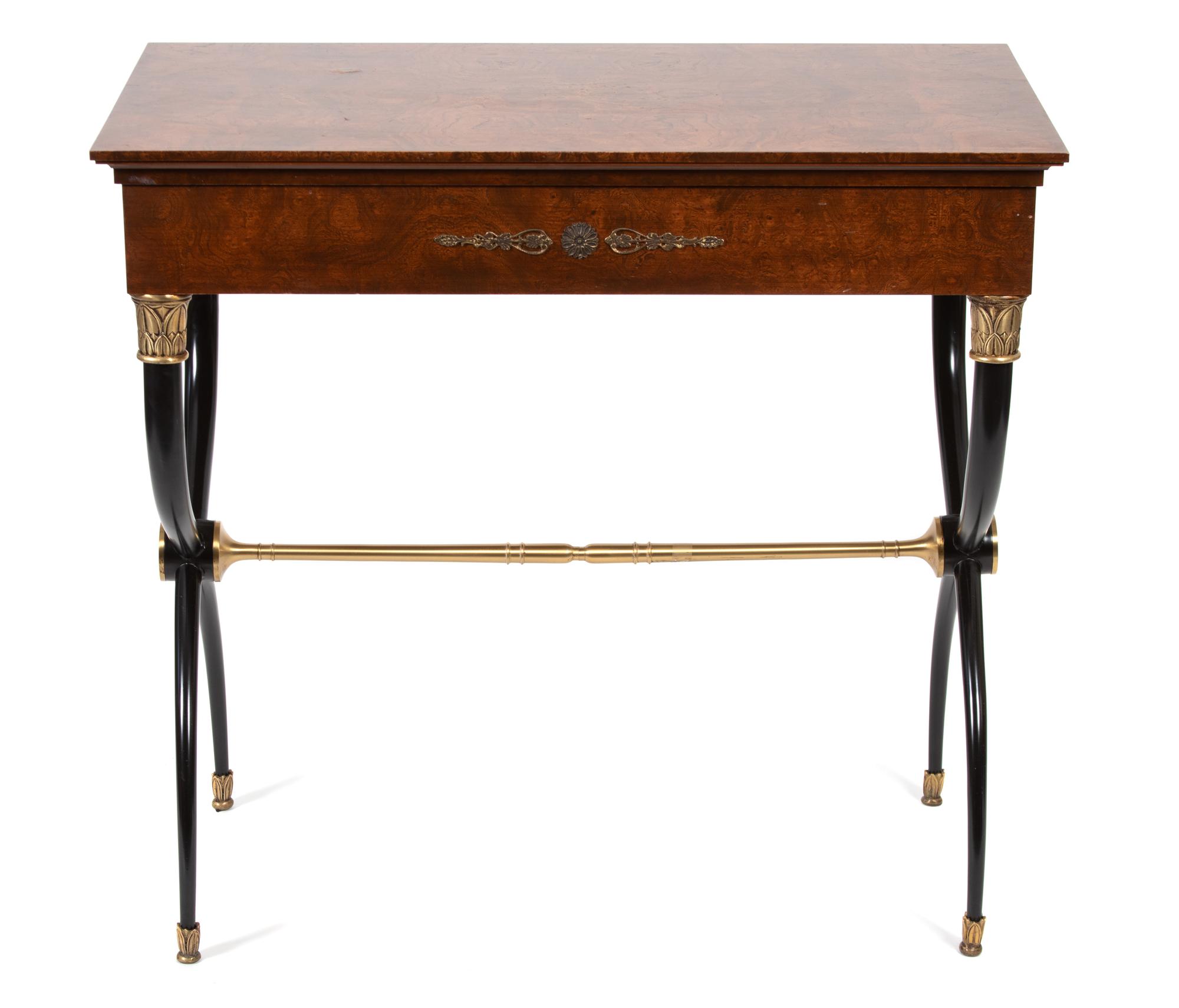 A Charles X Style Partially Ebonized Ladies Desk Height 32 x width 33 1/2 x depth 17 3/4 inches. — 20TH CENTURY